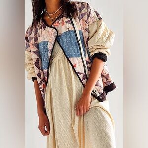 Free People Rudy Quilted oversized bomber jacket size